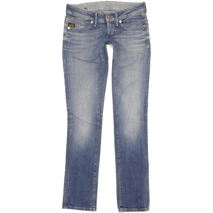 G-Star Women Blue Straight Slim Stretch Jeans W28 L35