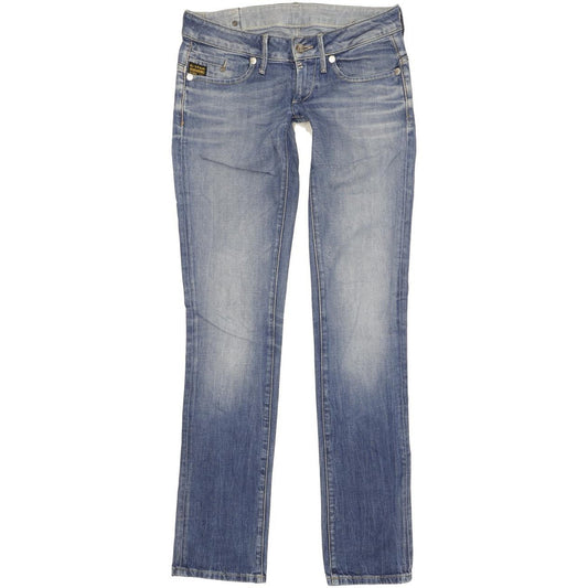 G-Star Women Blue Straight Slim Stretch Jeans W28 L35