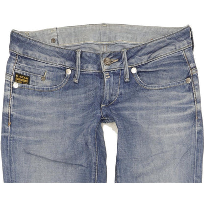 G-Star Women Blue Straight Slim Stretch Jeans W28 L35