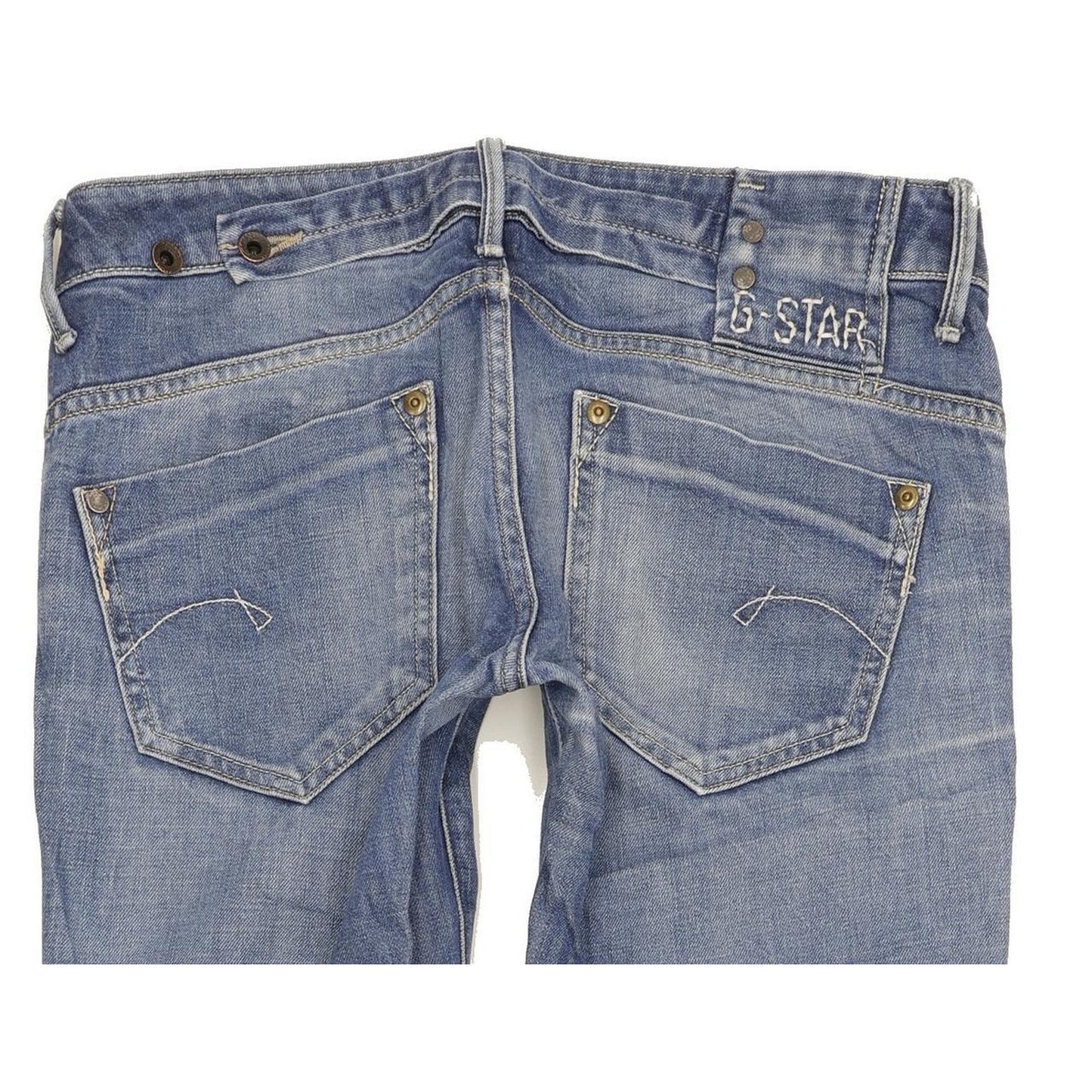 G-Star Women Blue Straight Slim Stretch Jeans W28 L35