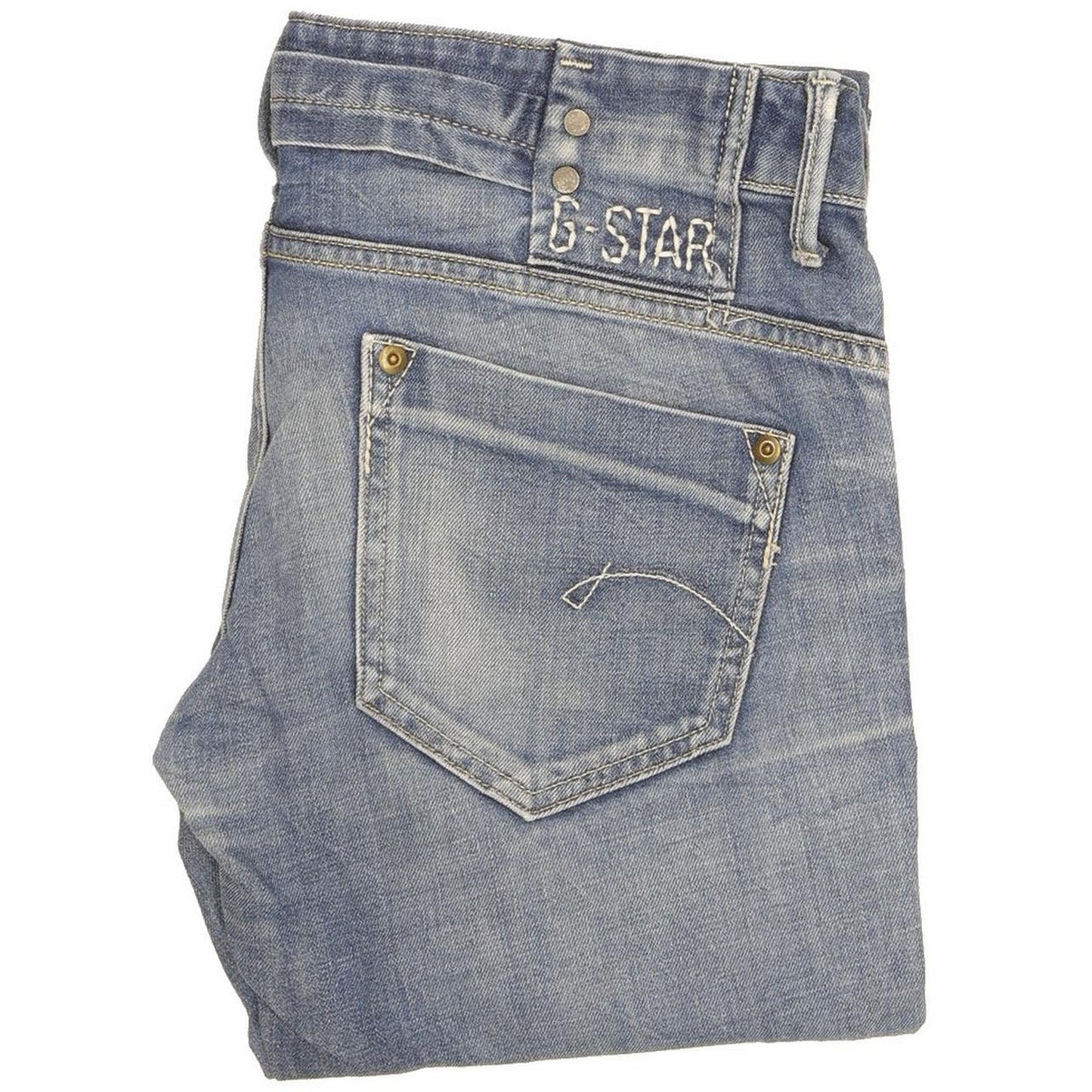 G-Star Women Blue Straight Slim Stretch Jeans W28 L35