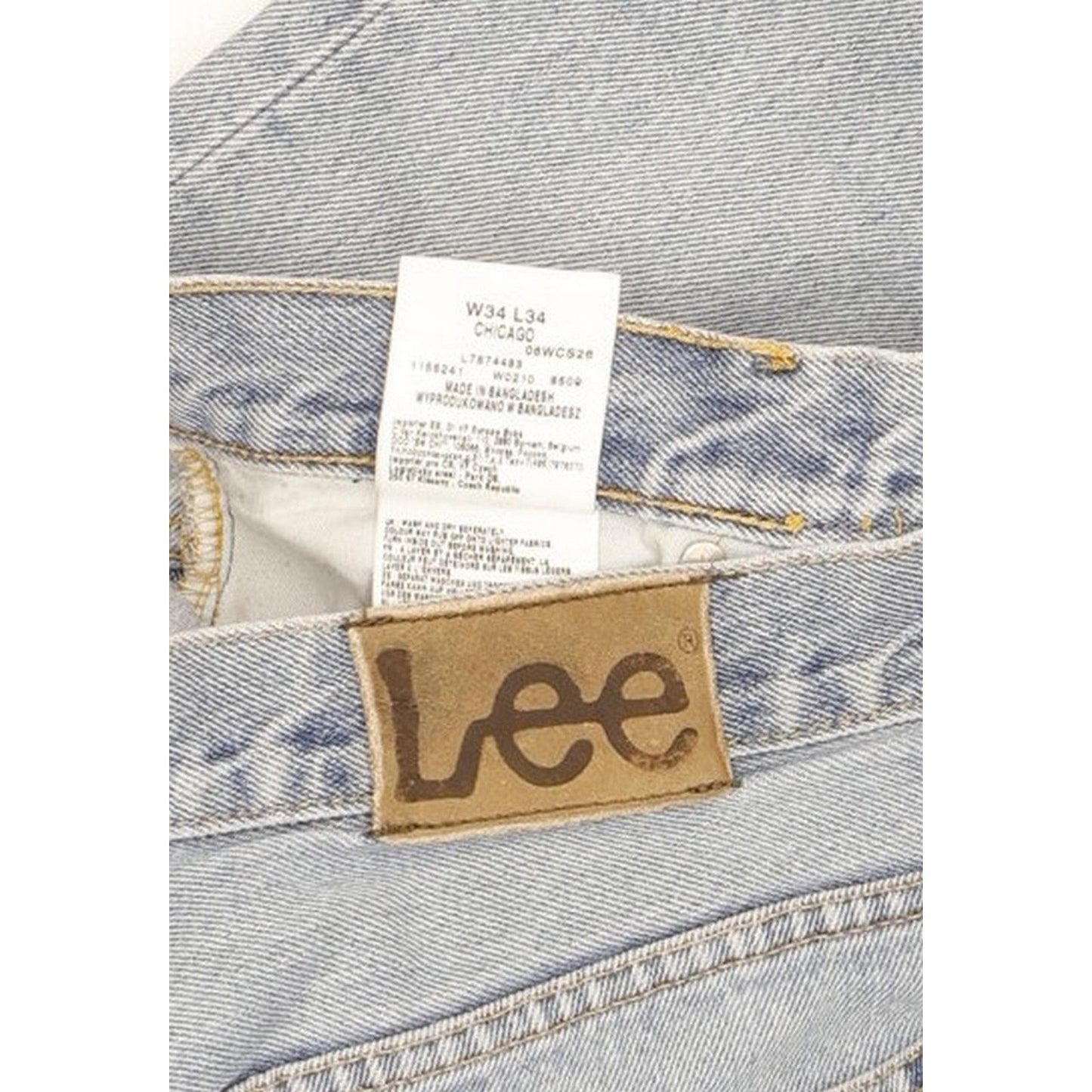Lee Chicago Men Blue Straight Regular Jeans W34 L34