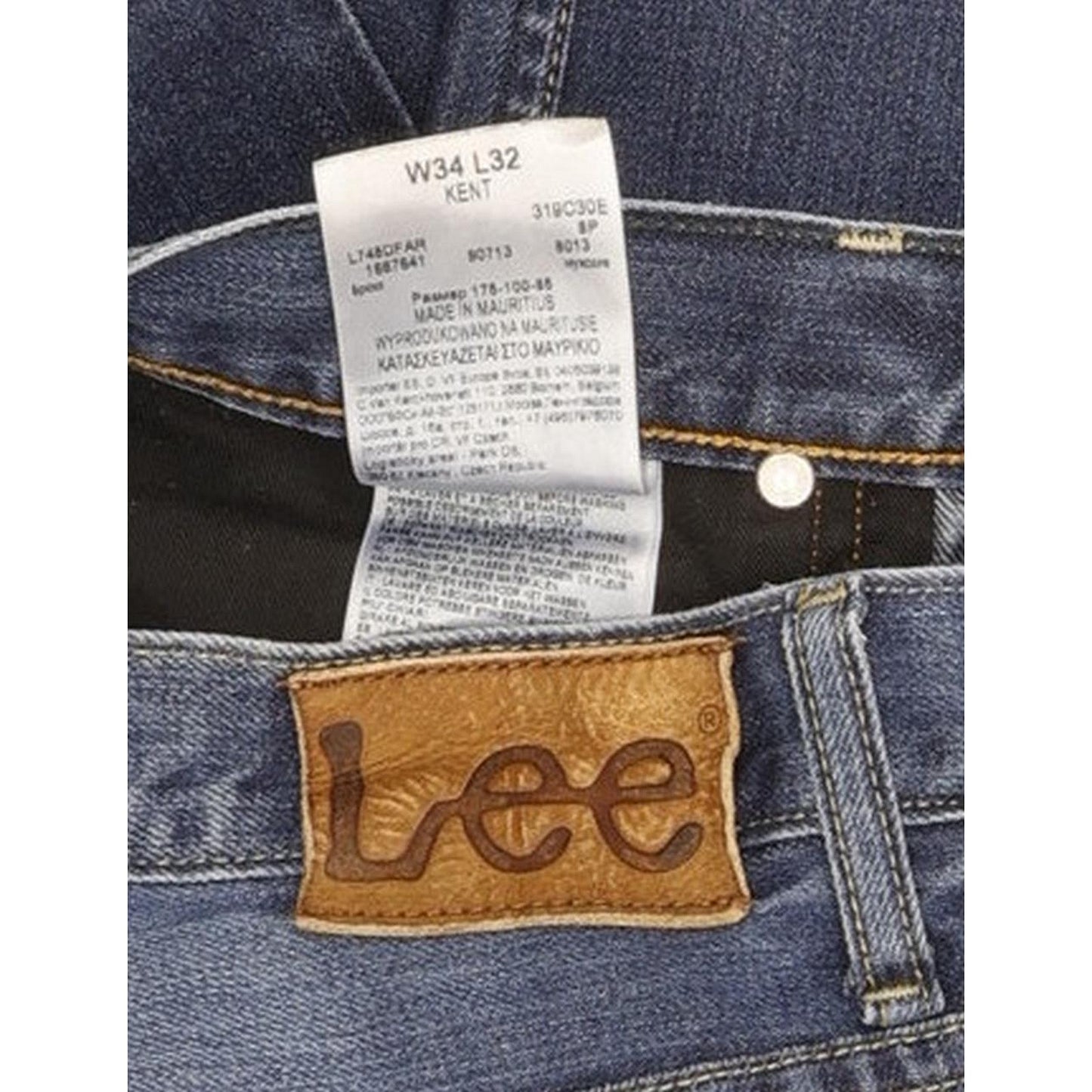 Lee Kent Men Blue Straight Regular Jeans W34 L30