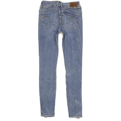 G-Star Lynn Zip Grip Women Blue Skinny Slim Stretch Jeans W24 L29