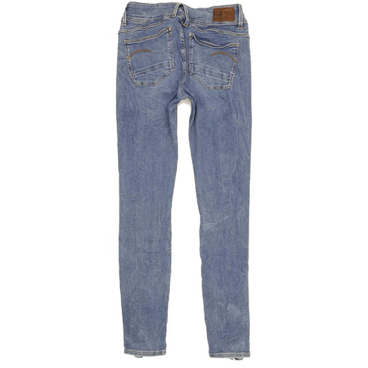 G-Star Lynn Zip Grip Women Blue Skinny Slim Stretch Jeans W24 L29