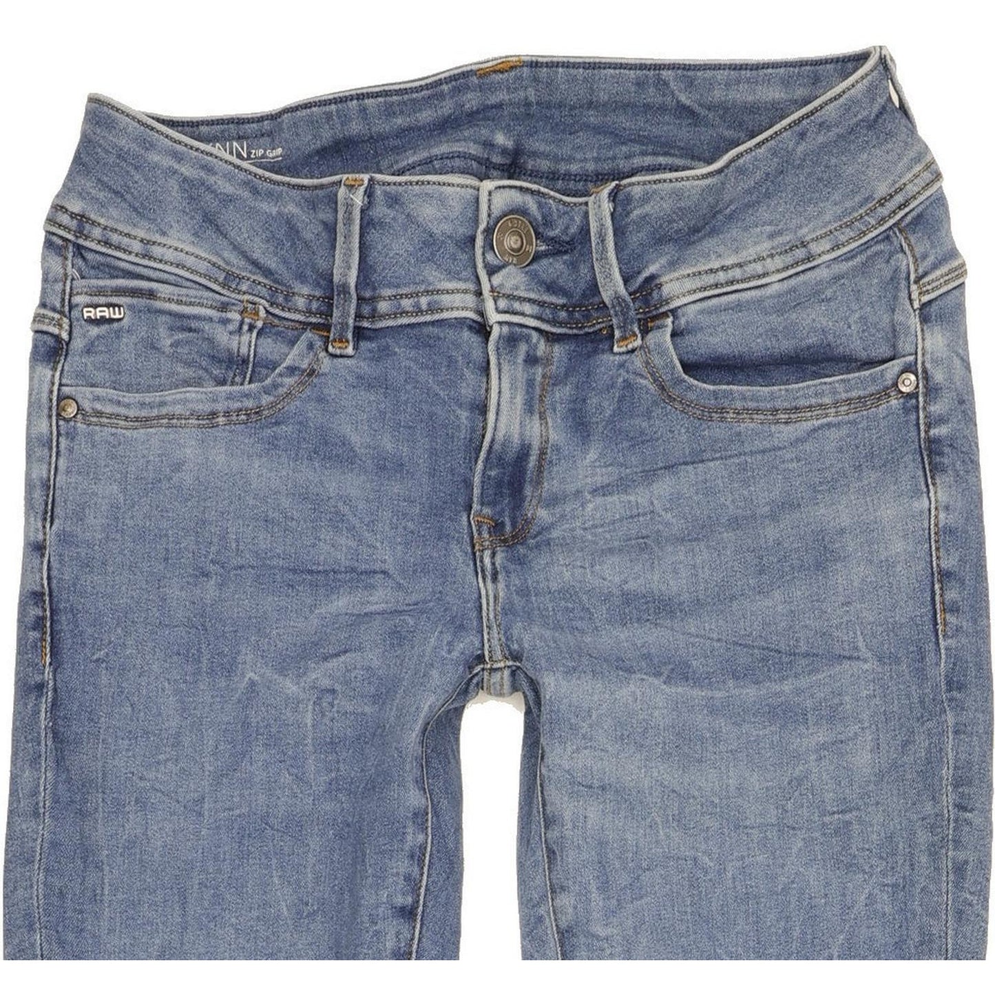 G-Star Lynn Zip Grip Women Blue Skinny Slim Stretch Jeans W24 L29