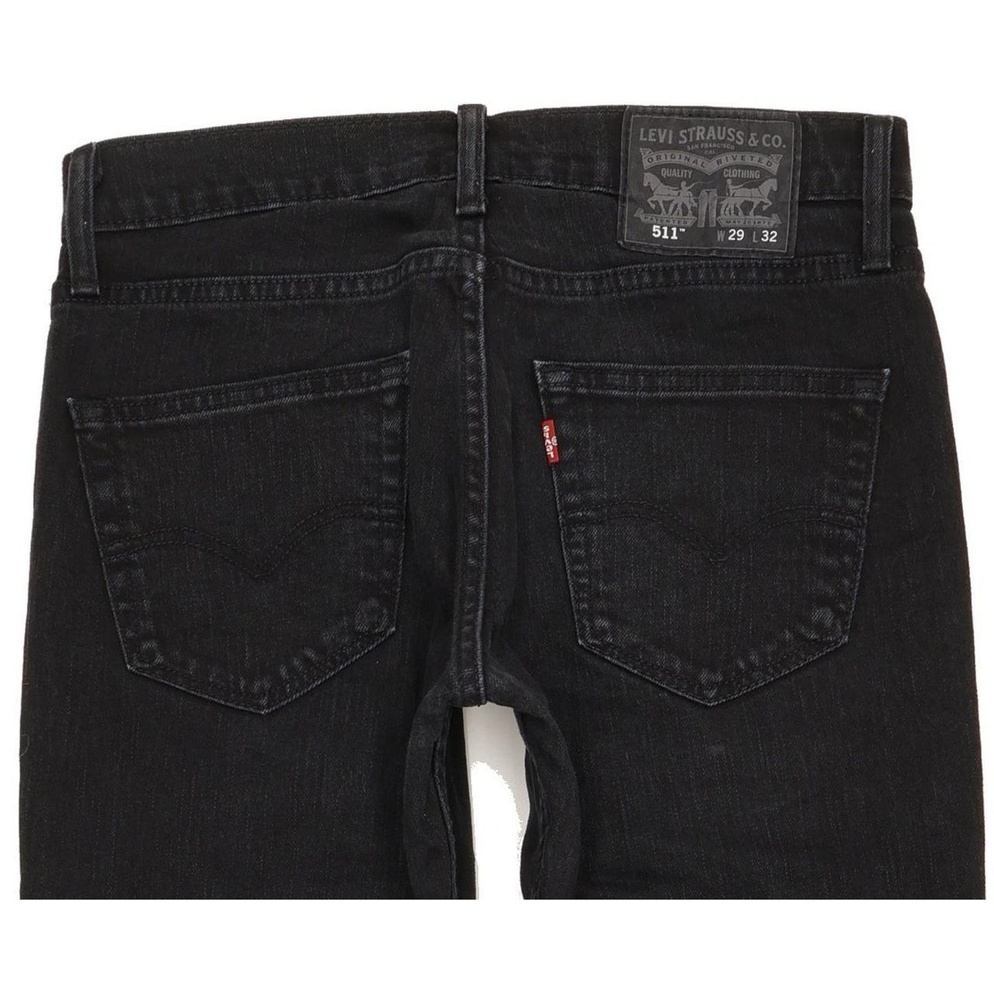 Levi's 511 Men Black Straight Slim Stretch Jeans W29 L31
