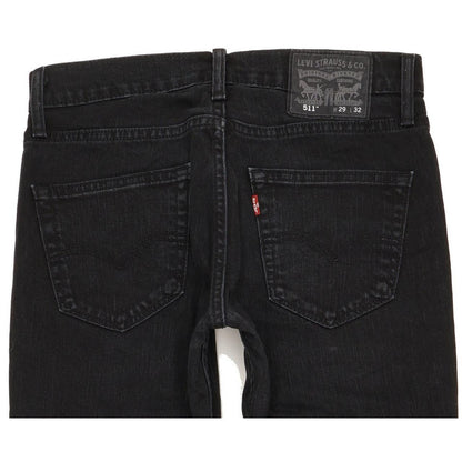 Levi's 511 Men Black Straight Slim Stretch Jeans W29 L31