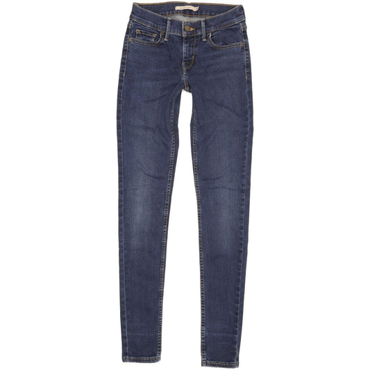 Levi's 710 Super Women Blue Skinny Slim Stretch Jeans W25 L31