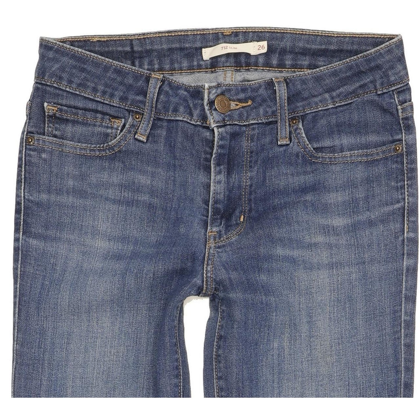 Levi's 712 Women Blue Straight Slim Stretch Jeans W26 L31