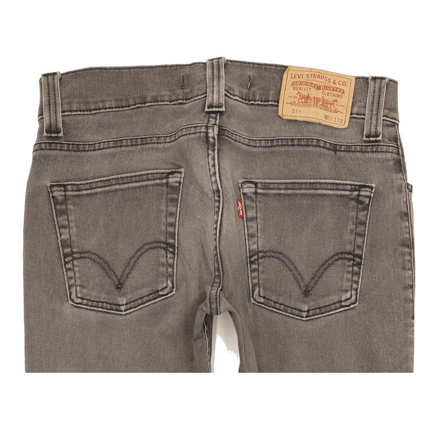 Levi's 511 Men Grey Straight Slim Stretch Jeans W32 L31