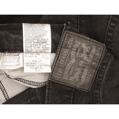 Levi's 511 Men Black Straight Slim Stretch Jeans W32 L33
