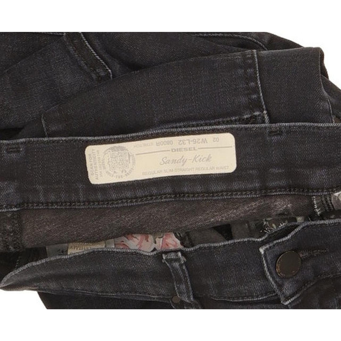 Diesel Sandy-Kick Women Navy Straight Slim Stretch Jeans W26 L25