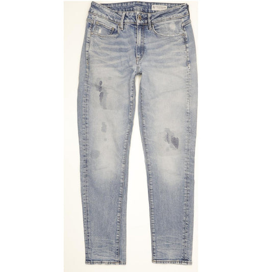 G-Star 3301 Mid Women Blue Tapered Regular Boyfriend Stretch Jeans W26 L31