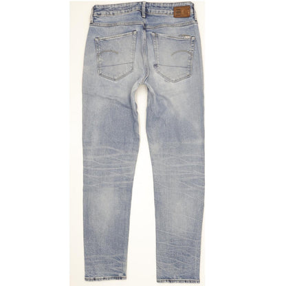 G-Star 3301 Mid Women Blue Tapered Regular Boyfriend Stretch Jeans W26 L31