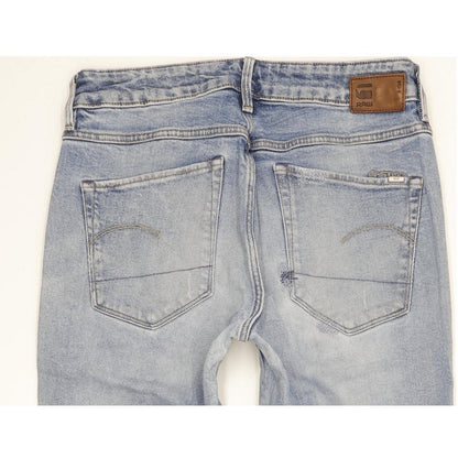 G-Star 3301 Mid Women Blue Tapered Regular Boyfriend Stretch Jeans W26 L31