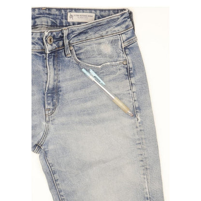 G-Star 3301 Mid Women Blue Tapered Regular Boyfriend Stretch Jeans W26 L31