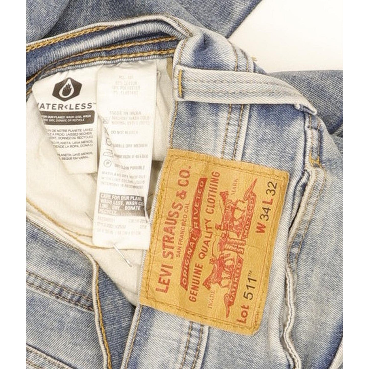 Levi's 511 Men Blue Straight Slim Jeans W34 L32