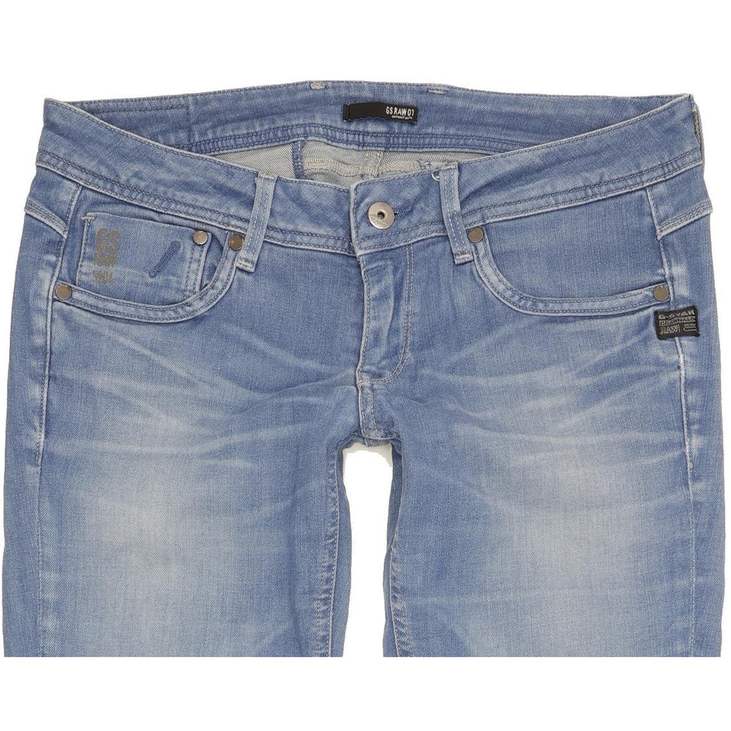 G-Star Women Blue Straight Slim Stretch Jeans W28 L29