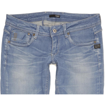 G-Star Women Blue Straight Slim Stretch Jeans W28 L29