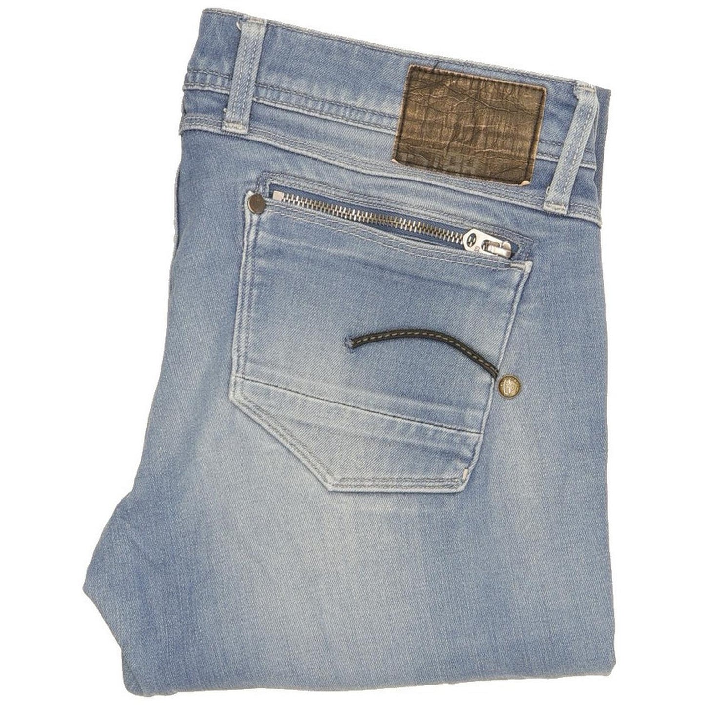 G-Star Women Blue Straight Slim Stretch Jeans W28 L29