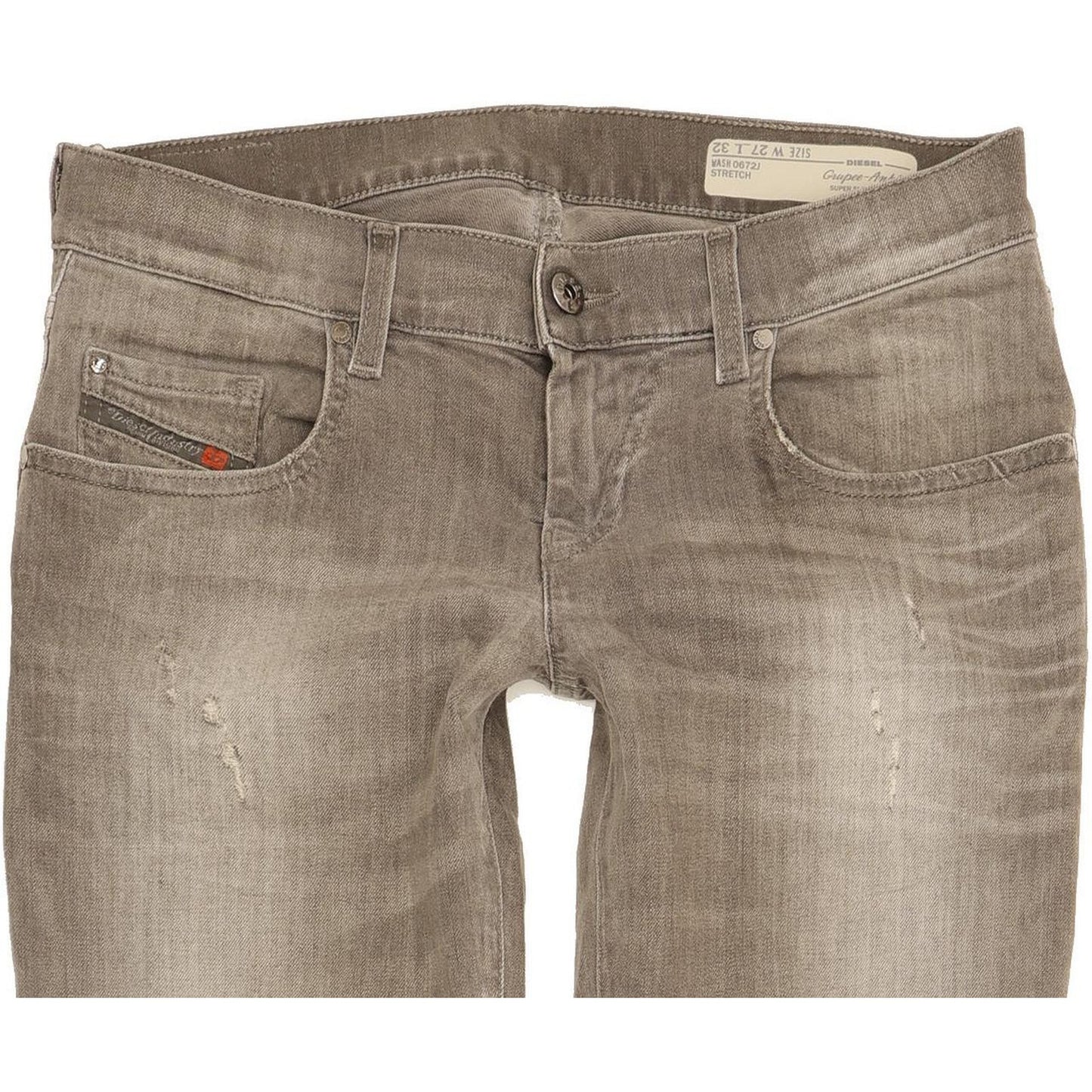 Diesel Grupee-Ankle 0672J Women Grey Skinny Slim Stretch Jeans W28 L28