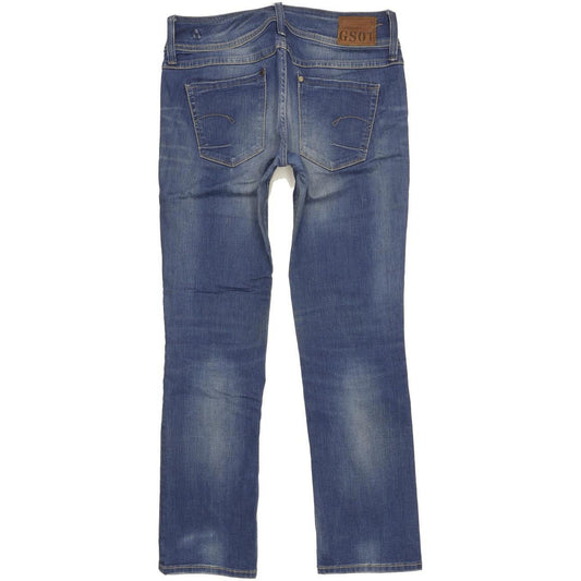 G-Star Ford Women Blue Straight Slim Stretch Jeans W30 L30
