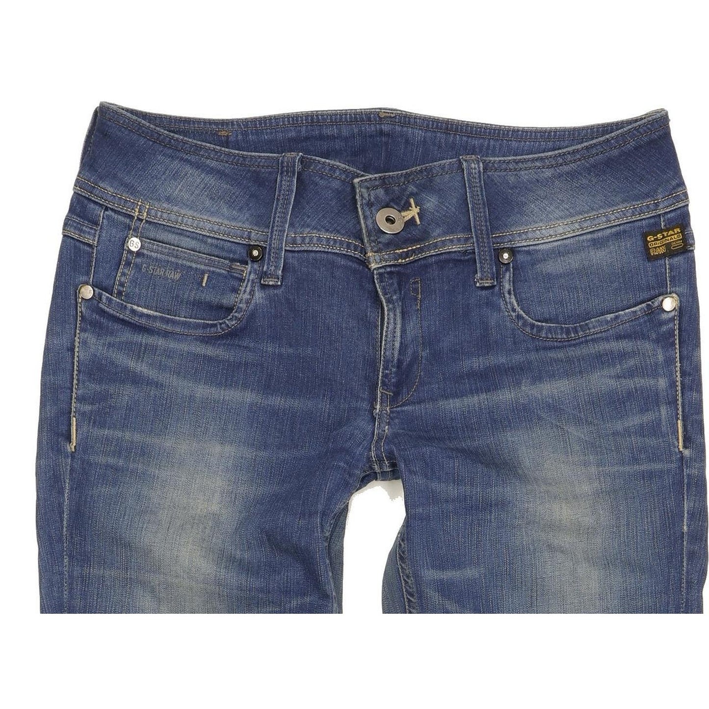 G-Star Ford Women Blue Straight Slim Stretch Jeans W30 L30