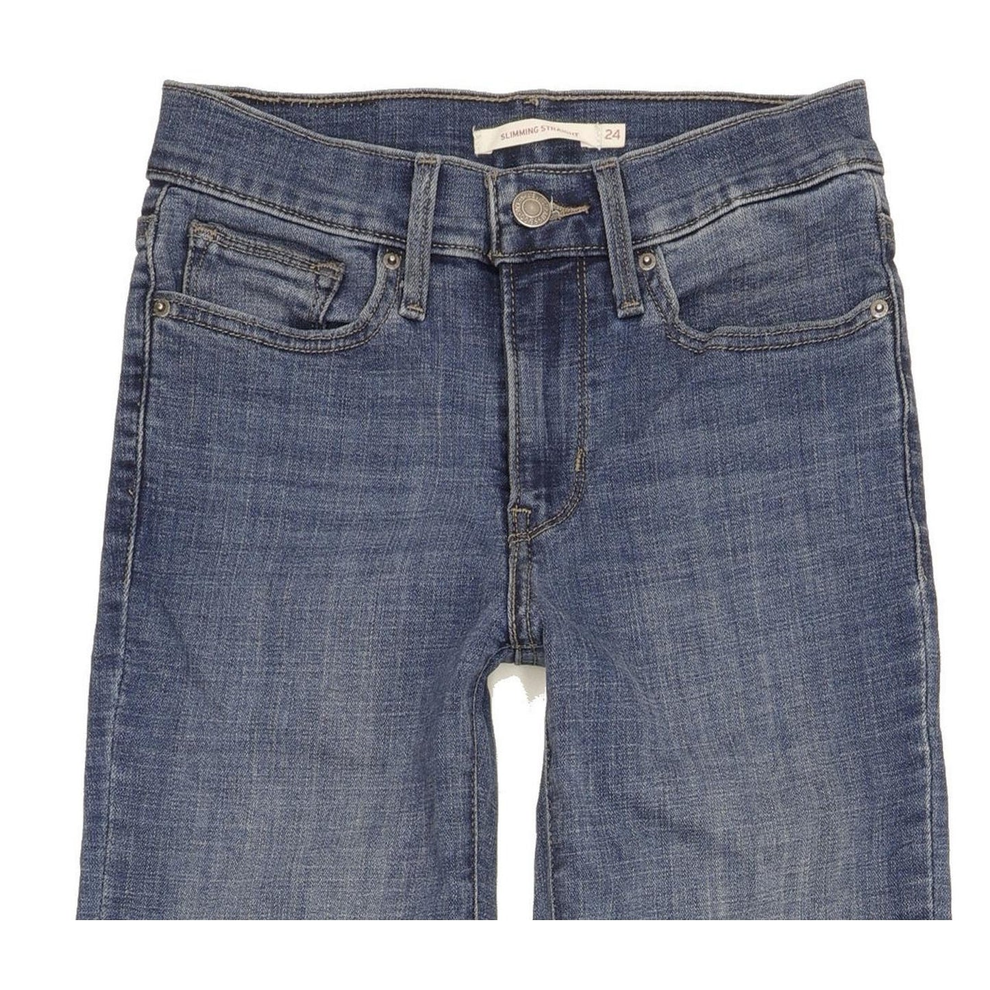 Levi's Slimming Women Blue Straight Slim Stretch Jeans W24 L30