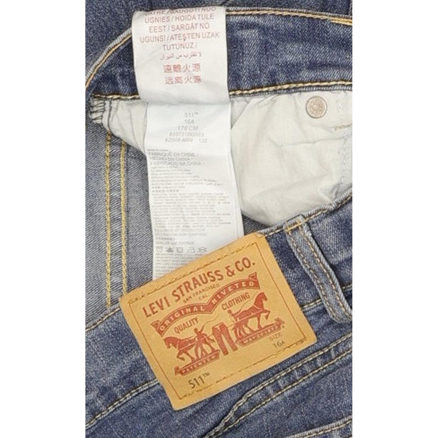 Levi's 511 Kids Blue Straight Slim Stretch Jeans W26 L29