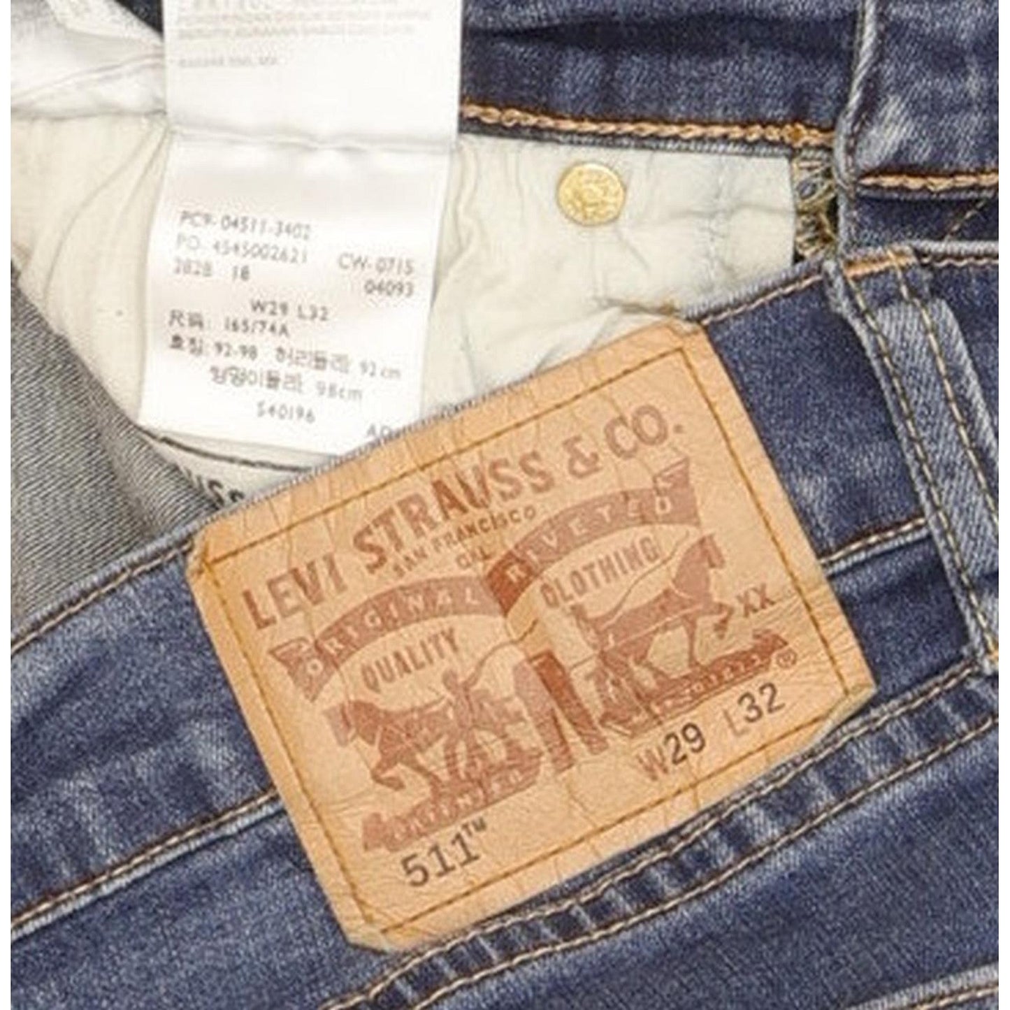 Levi's 511 Men Blue Straight Slim Jeans W29 L31