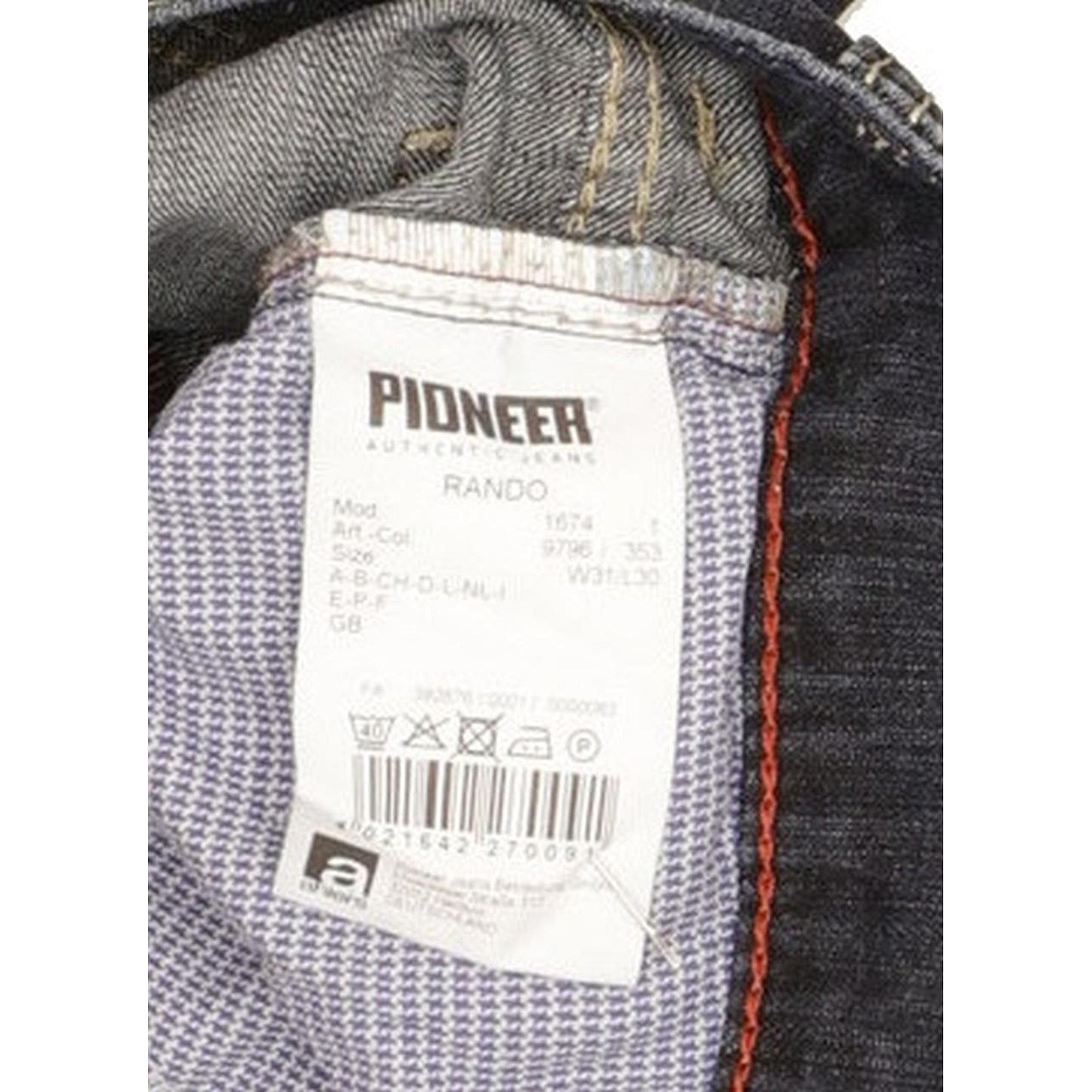 Pioneer Rando Men Blue Straight Regular Stretch Jeans W31 L30