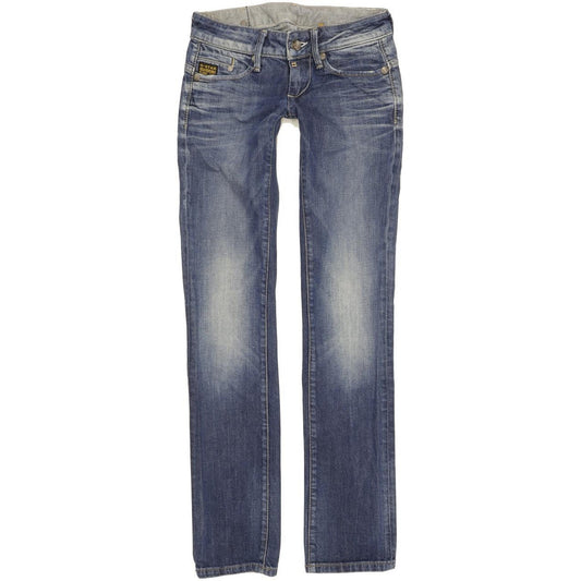 G-Star Midge Women Blue Straight Slim Stretch Jeans W25 L32