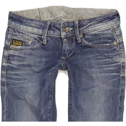 G-Star Midge Women Blue Straight Slim Stretch Jeans W25 L32
