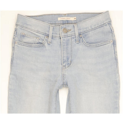 Levi's Slimming Women Blue Straight Slim Stretch Jeans W26 L31