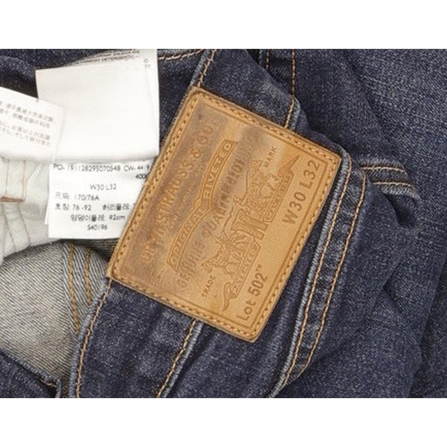 Levi's 502 Men Blue Tapered Regular Stretch Jeans W30 L30