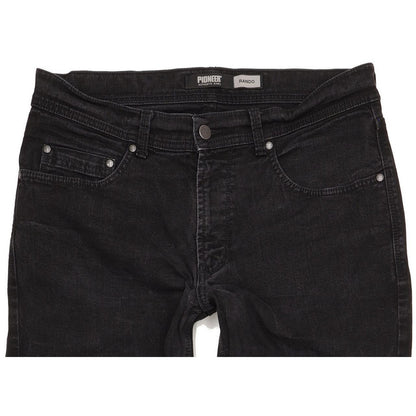 Pioneer Rando Men Black Straight Regular Stretch Jeans W33 L31