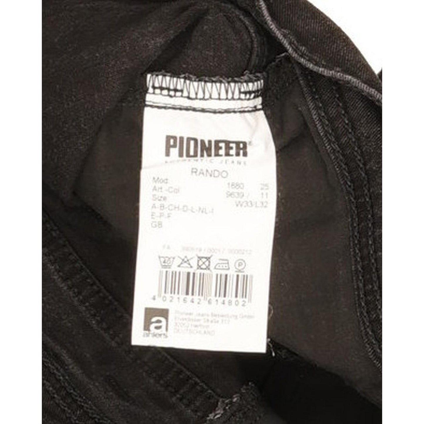 Pioneer Rando Men Black Straight Regular Stretch Jeans W33 L31