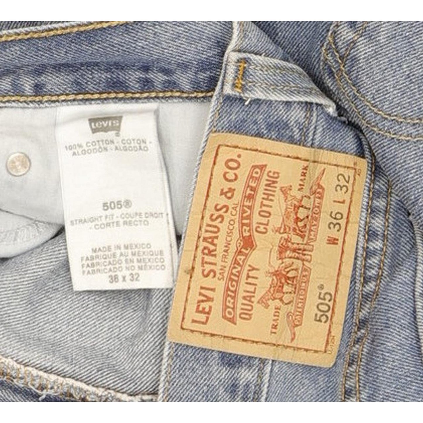 Levi's 505 Men Blue Straight Regular Jeans W36 L32