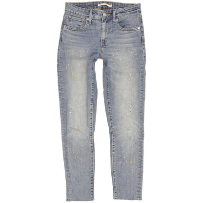 Levi's 721 Women Blue Skinny Slim Stretch Jeans W25 L26