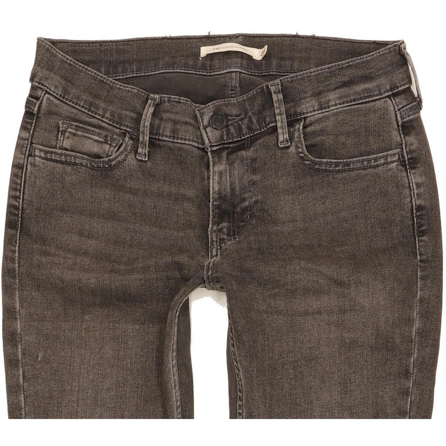 Levi's 710 Super Women Charcoal Skinny Slim Stretch Jeans W26 L30
