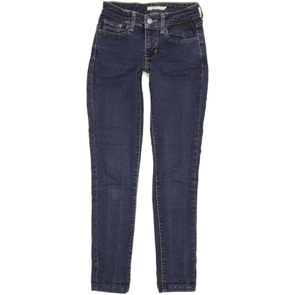 Levi's 711 Women Blue Skinny Slim Stretch Jeans W25 L28