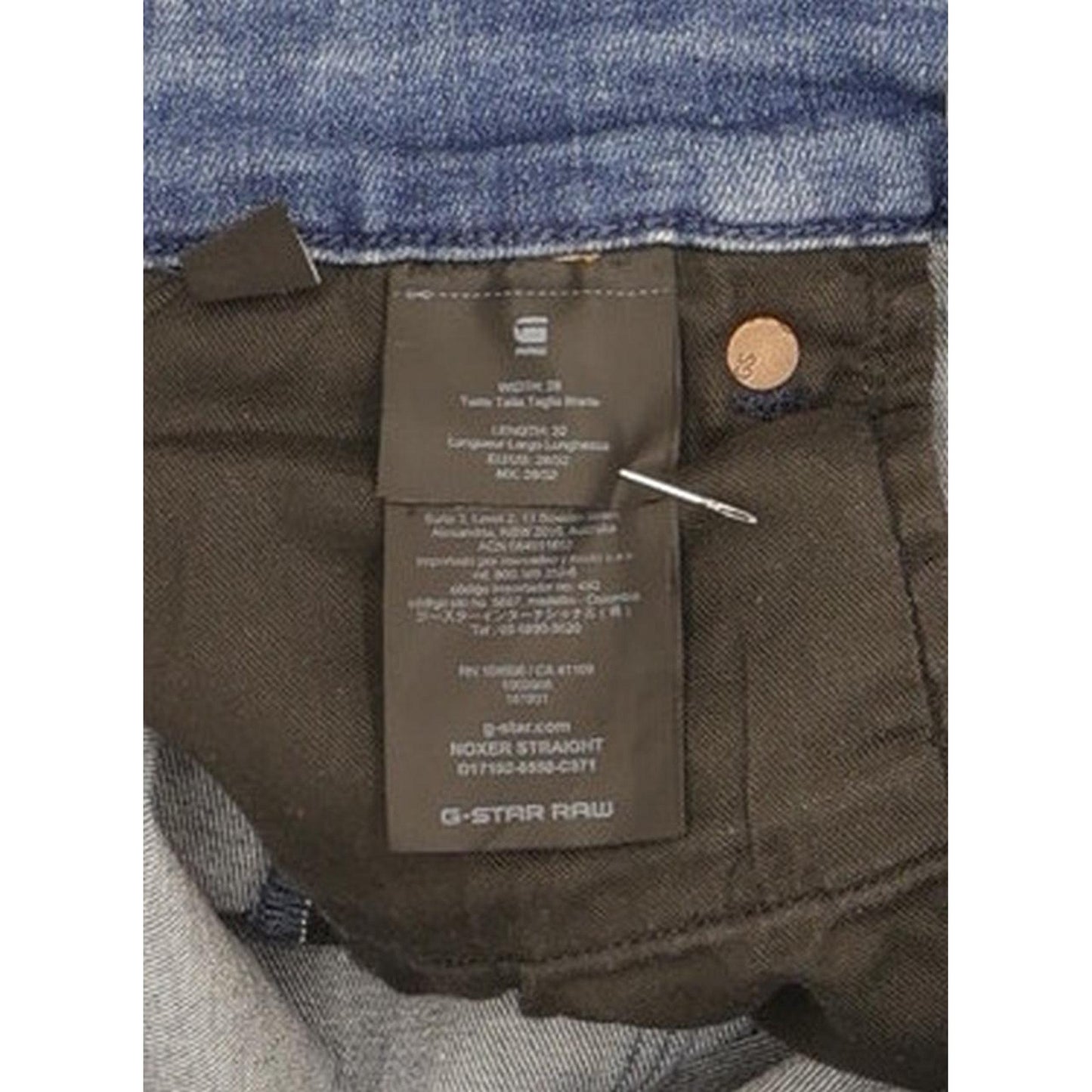 G-Star Noxer Men Blue Straight Regular Stretch Jeans W28 L31