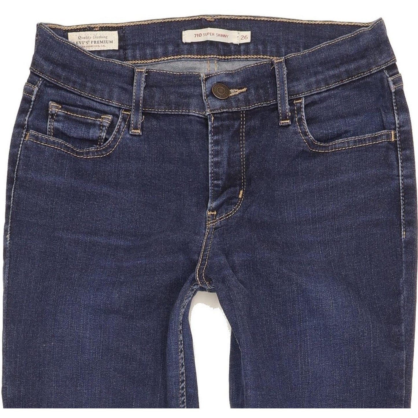 Levi's 710 Super Women Blue Skinny Slim Stretch Jeans W26 L31