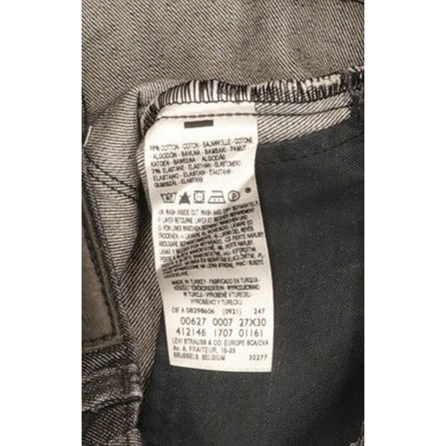 Levi's 627 Women Charcoal Straight Slim Stretch Jeans W27 L30