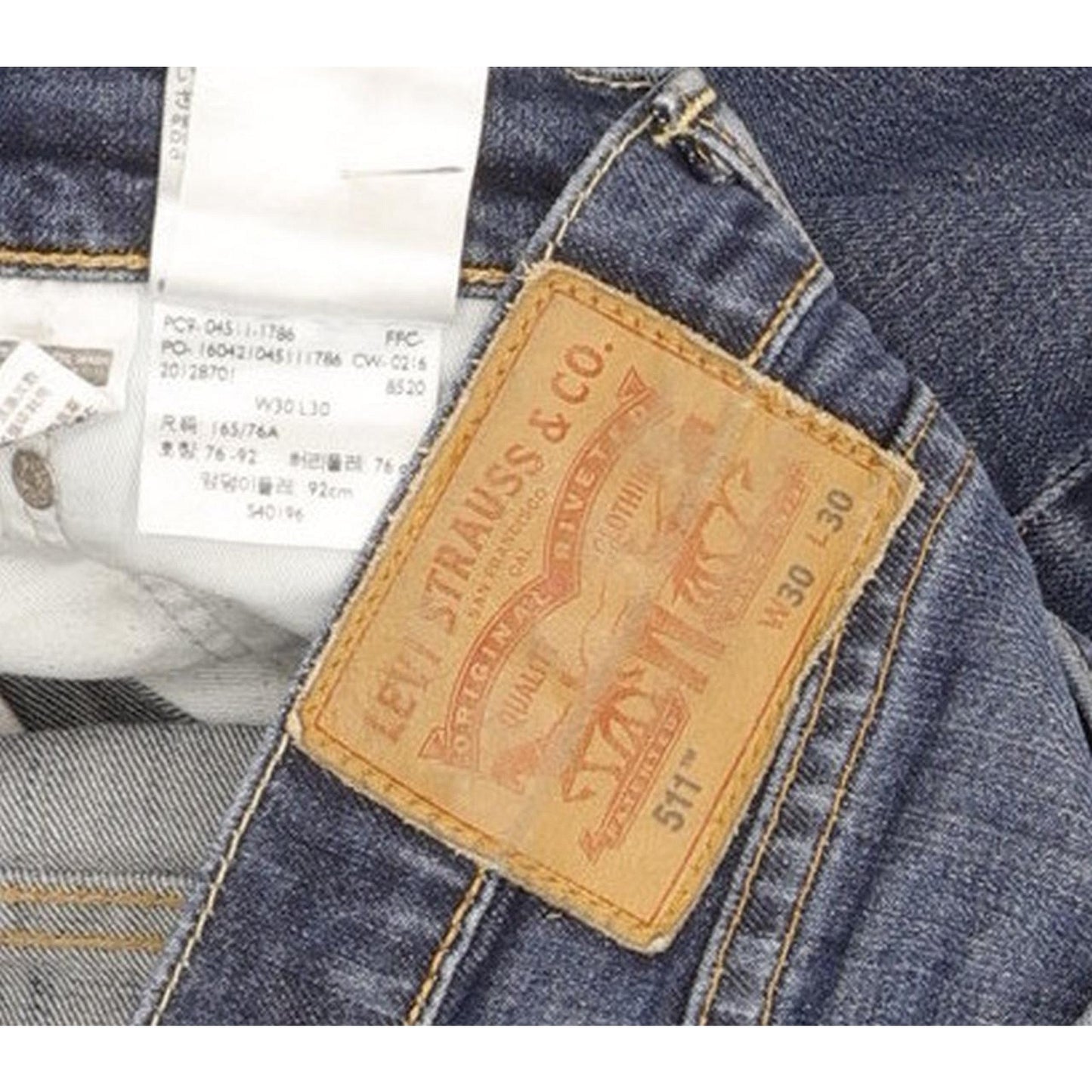 Levi's 511 Men Blue Straight Slim Jeans W30 L29