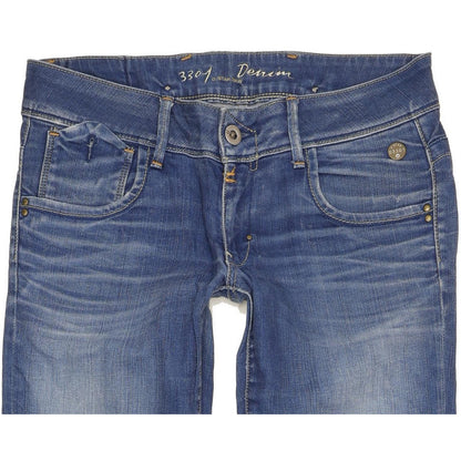 G-Star 3301 Women Blue Skinny Slim Stretch Jeans W30 L33