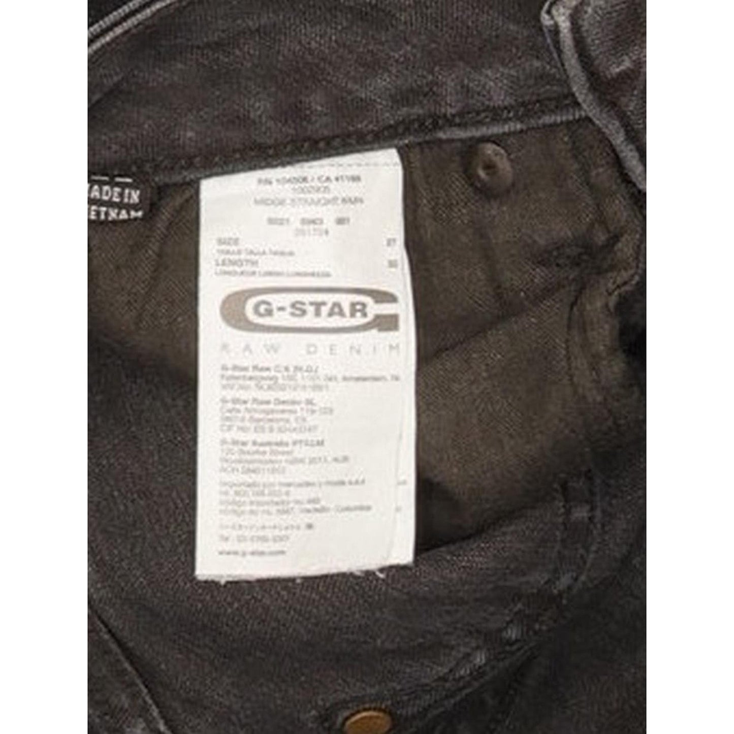 G-Star Midge Women Black Straight Slim Stretch Jeans W27 L31