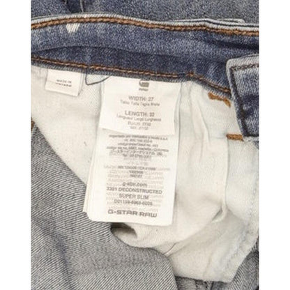 G-Star 3301 Deconstructed Women Blue Skinny Slim Stretch Jeans W27 L32