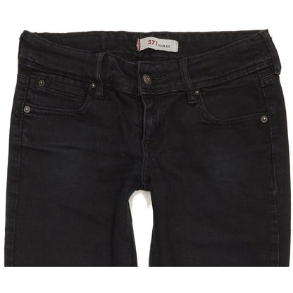 Levi's 571 Women Black Straight Slim Jeans W29 L28